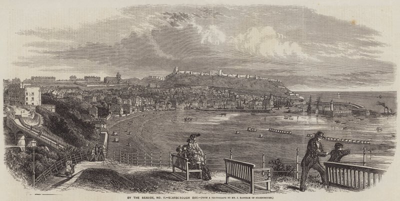 Am Meer, Scarborough Bay (Gravur) von English School