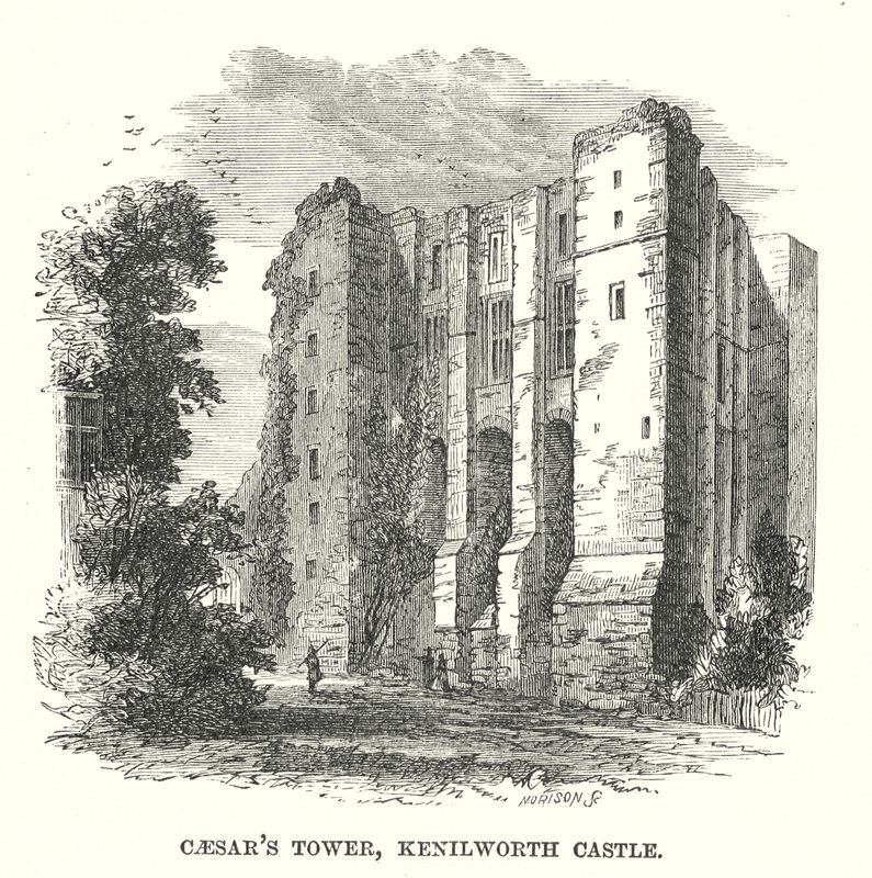 Cäsars Turm, Kenilworth Castle (Gravur) von English School