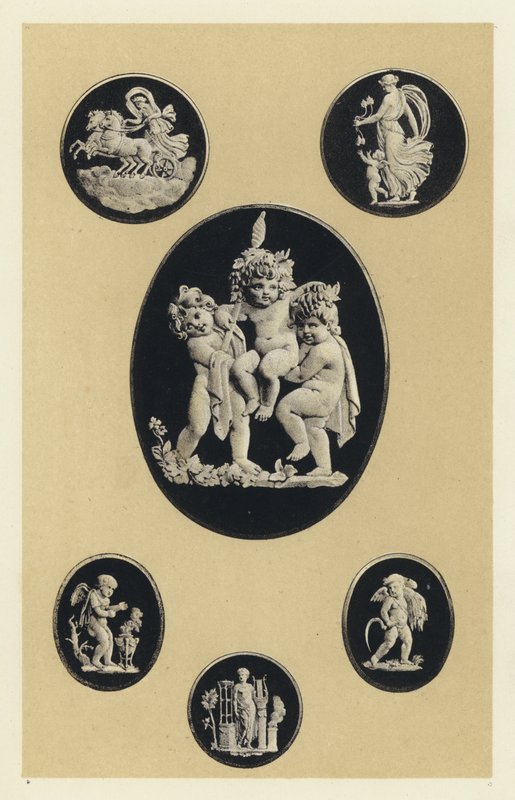 Kameen in altem Wedgwood-Geschirr von English School