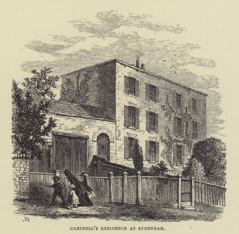Campbells Residenz in Sydenham (Gravur) von English School