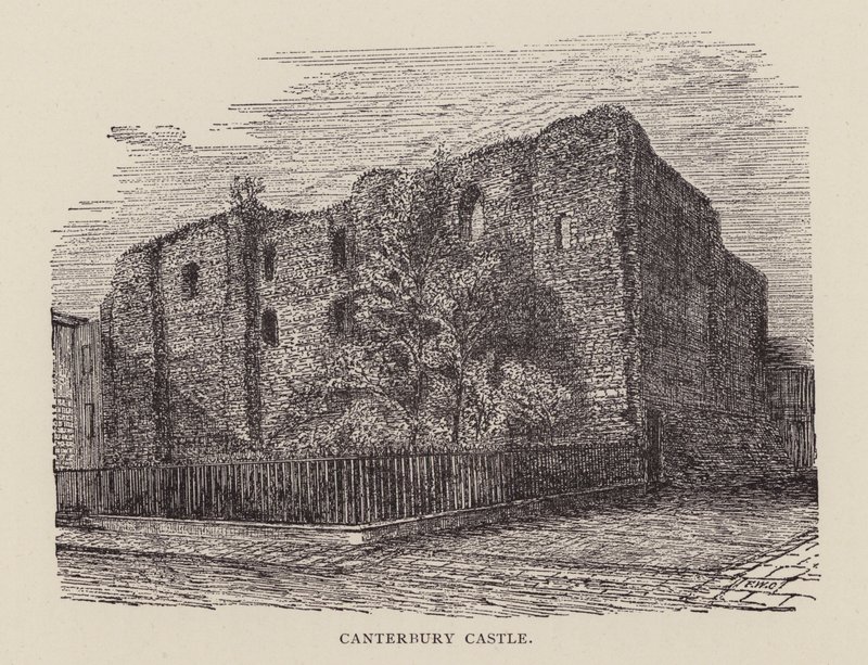 Canterbury: Canterbury Castle (Lithografie) von English School
