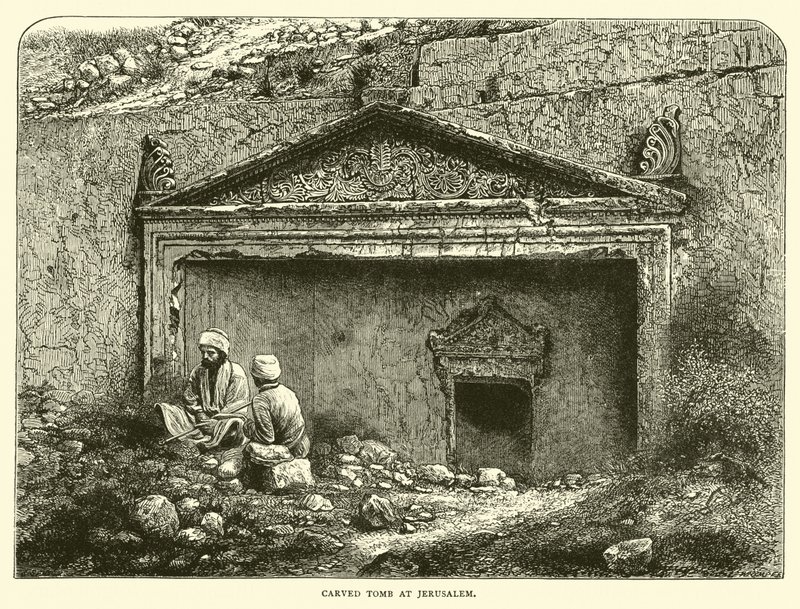 Geschnitztes Grab in Jerusalem von English School
