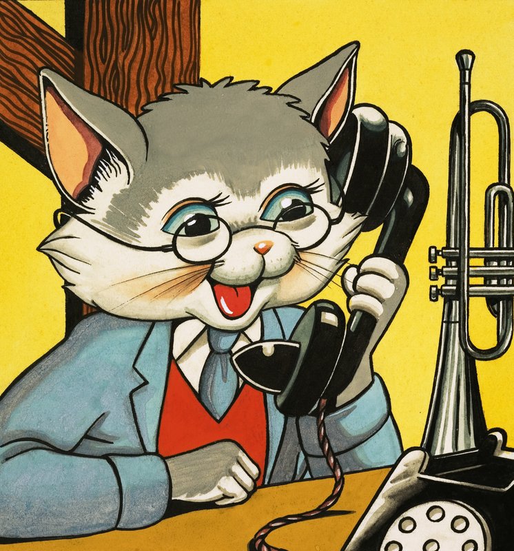 Katze am Telefon von English School