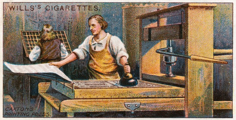 Caxtons Druckerpresse von English School