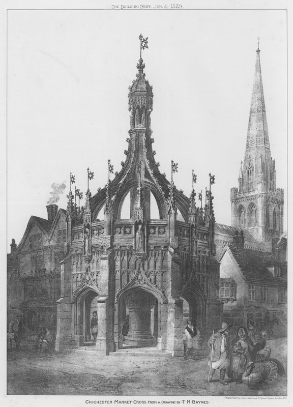 Chichester Marktkreuz (Lithografie) von English School