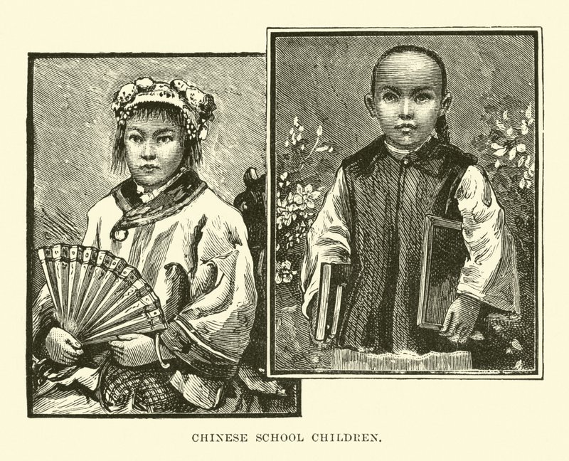 Chinesische Schulkinder von English School
