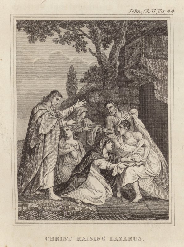 Christus erweckt Lazarus von English School