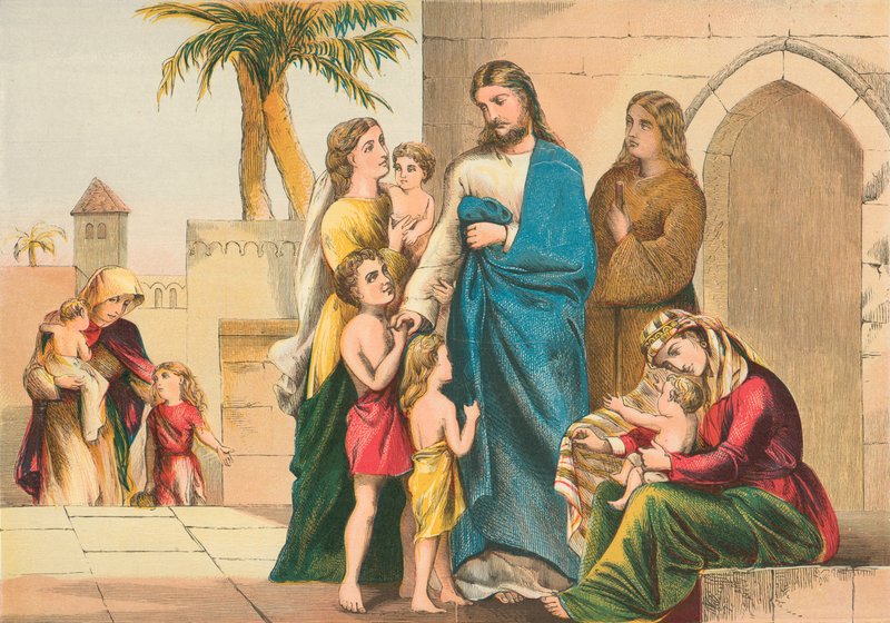 Christus empfängt kleine Kinder von English School