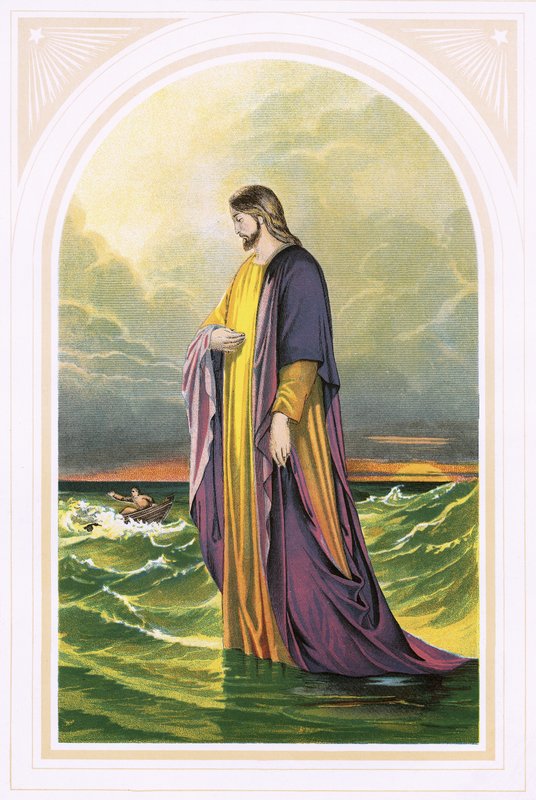 Christus geht auf dem Meer von English School