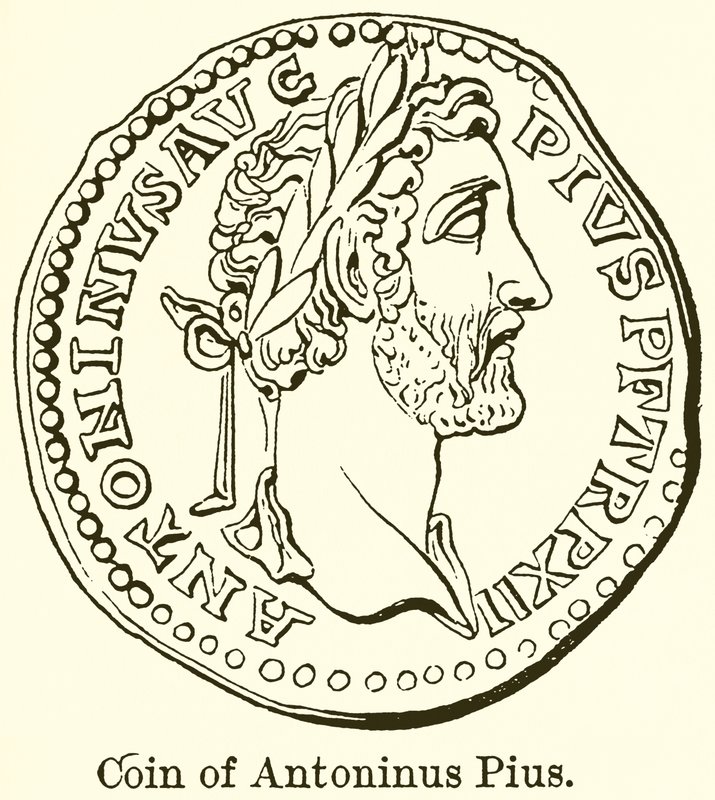 Münze von Antoninus Pius von English School