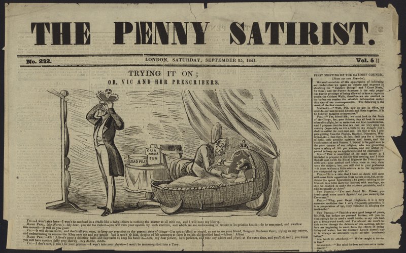Titelblatt von The Penny Satirist von English School