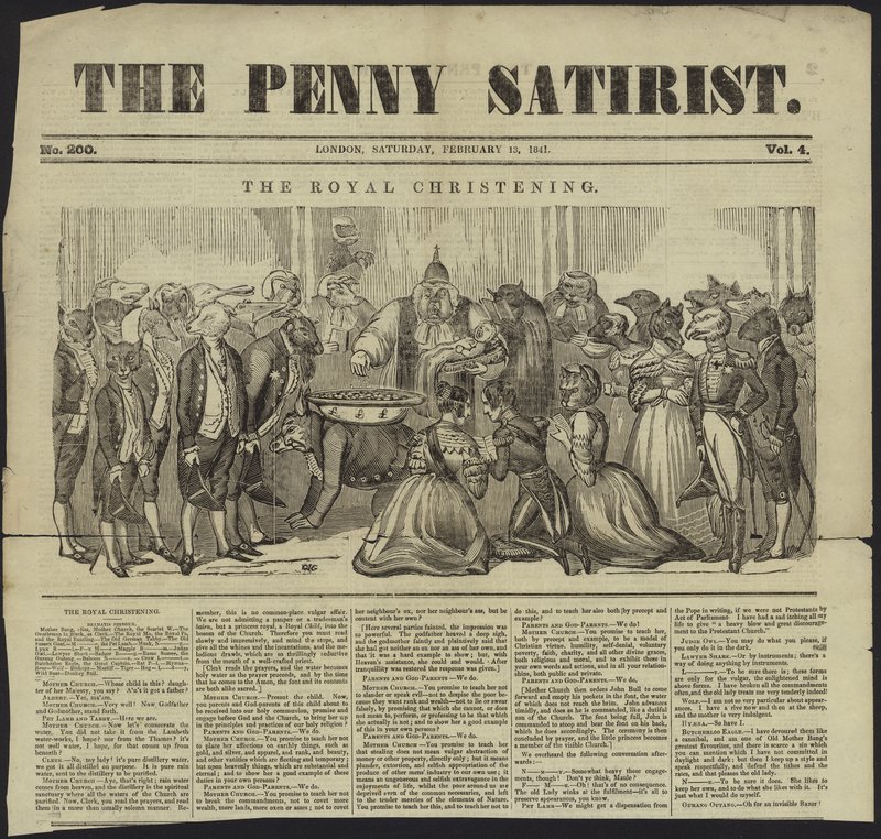 Titelblatt des The Penny Satirist von English School