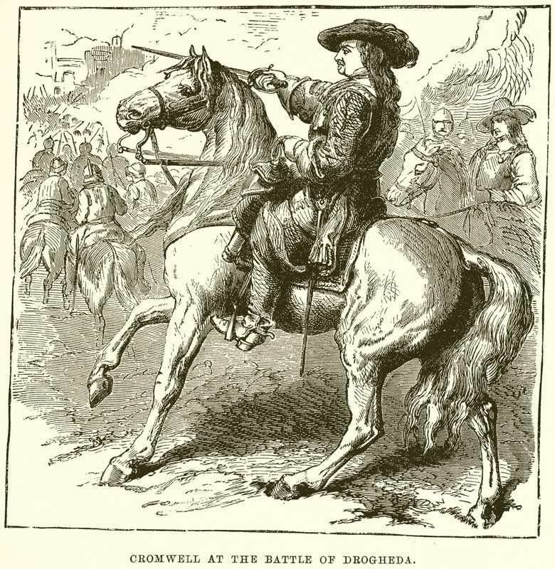 Cromwell in der Schlacht von Drogheda von English School