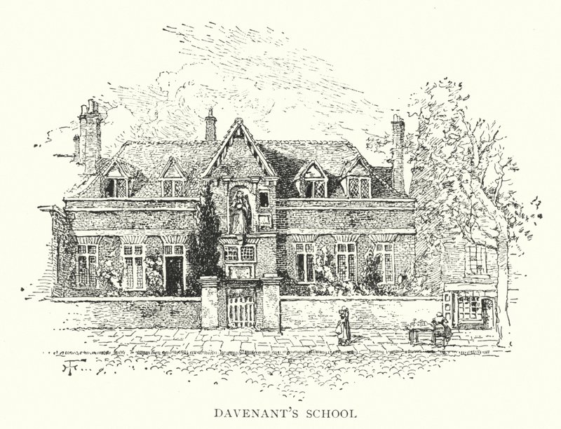 Davenants Schule (Gravur) von English School