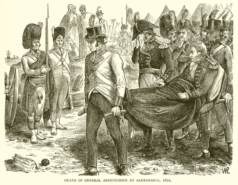 Tod von General Abercrombie in Alexandria, 1801 von English School