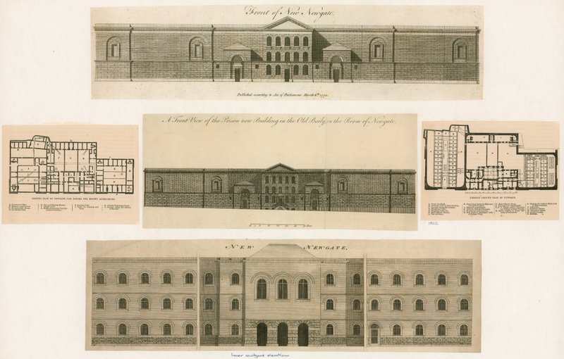 Entwurf für das Newgate-Gefängnis von English School