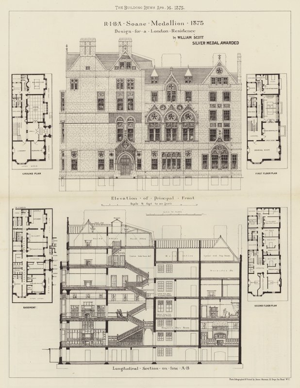 Entwurf für eine Londoner Residenz von English School