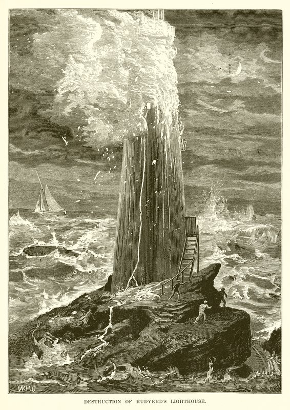 Zerstörung von Rudyerds Leuchtturm von English School
