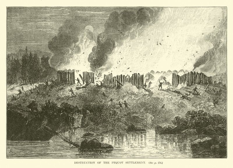 Zerstörung der Pequot-Siedlung von English School