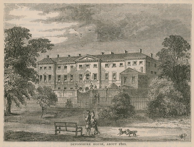 Devonshire House, London, um 1800 von English School