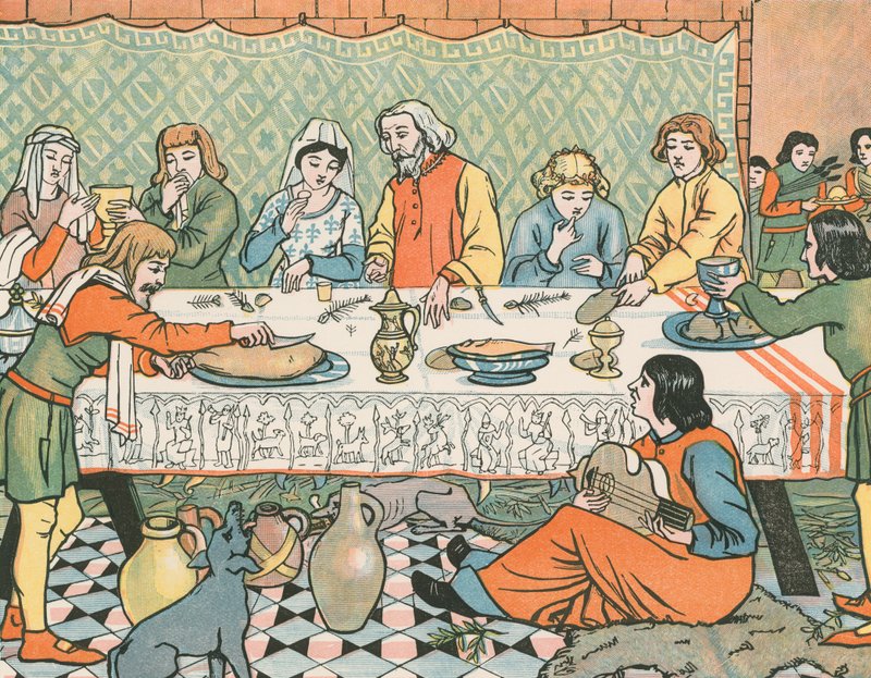 Abendessen in alten Zeiten von English School