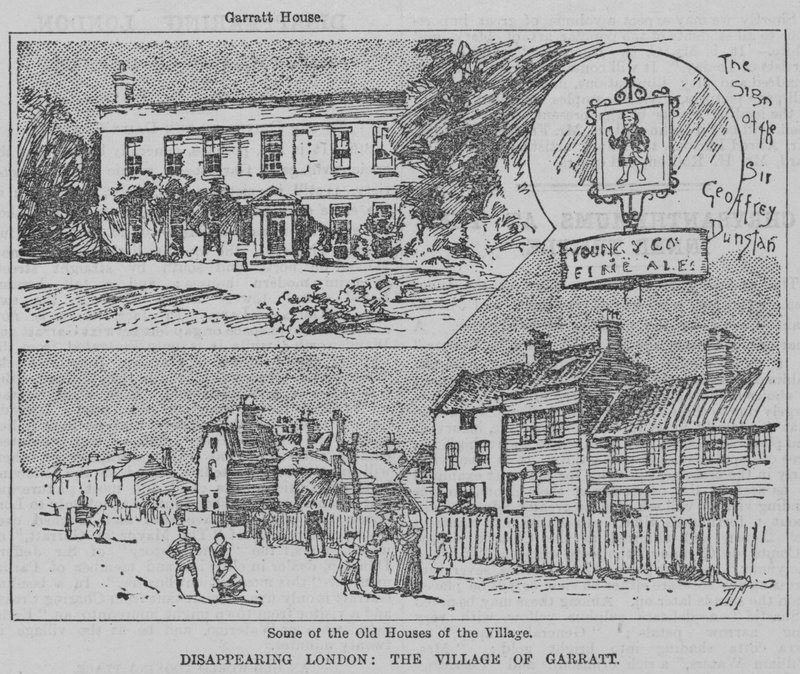 Verschwindendes London: das Dorf Garratt (Gravur) von English School