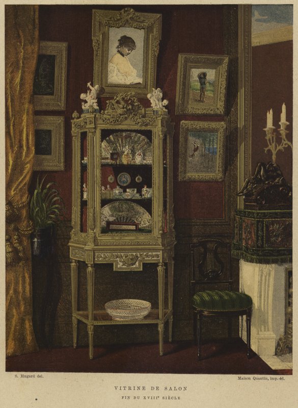 Vitrine, spätes 18. Jahrhundert von English School