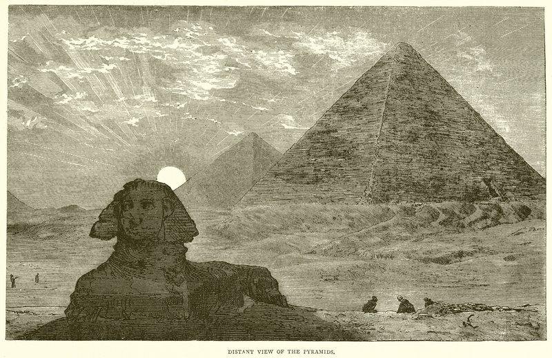 Fernblick auf die Pyramiden von English School