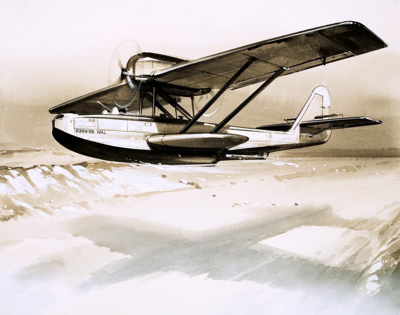 Dornier Wal, zweimotoriges deutsches Flugboot von English School