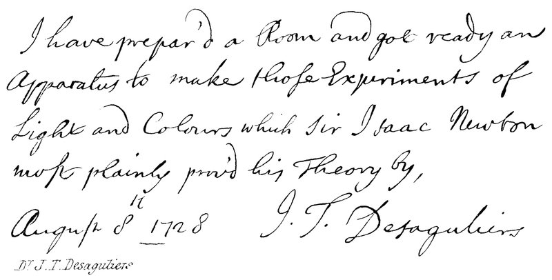 Dr. J. T. Desaguliers von English School