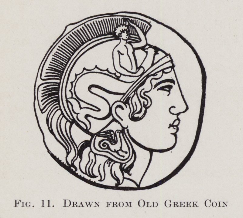 Gezeichnet von alter griechischer Münze (Lithografie) von English School