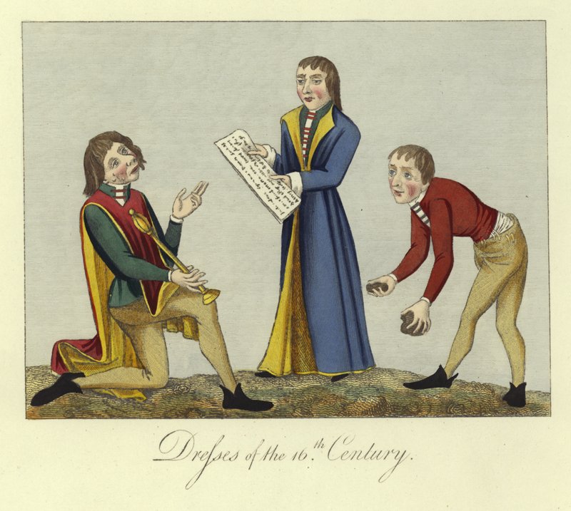 Kleider des 16. Jahrhunderts von English School