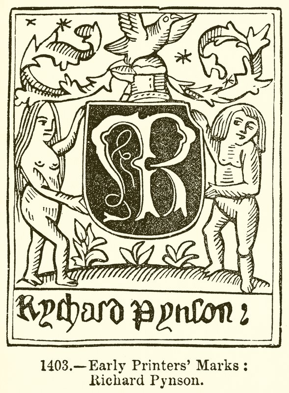 Frühe Druckermarken: Richard Pynson von English School