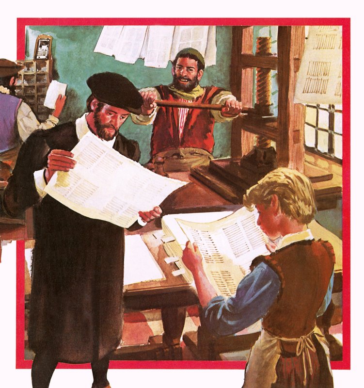 Frühe Druckerpresse von English School