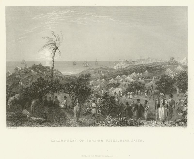 Lager von Ibrahim Pascha, nahe Jaffa, 1837 von English School