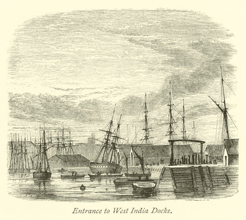 Eingang zu den West India Docks von English School