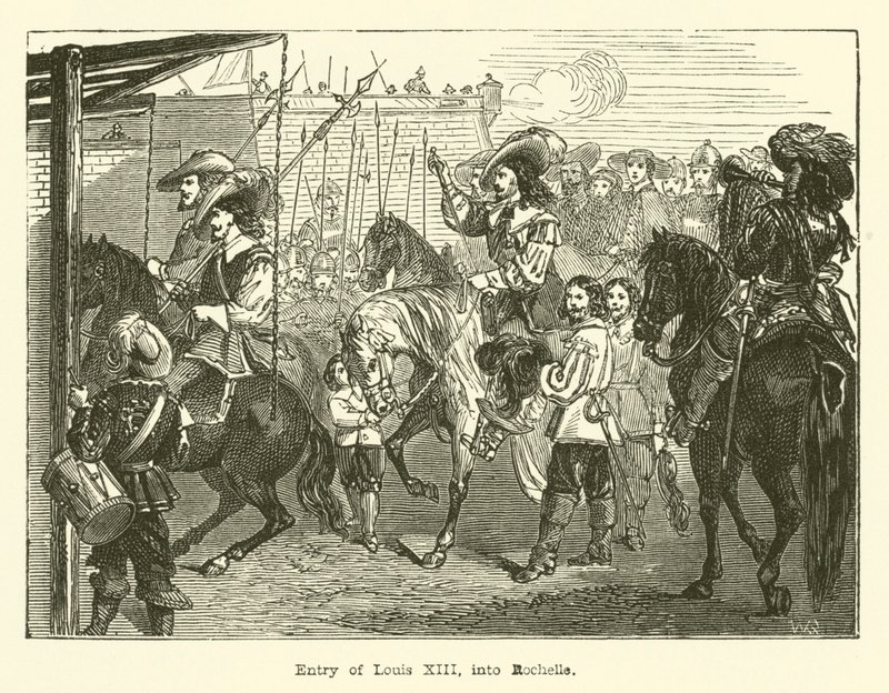 Einzug von Ludwig XIII. in La Rochelle (Gravur) von English School