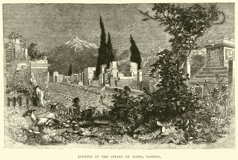 Abend in der Straße der Gräber, Pompeji von English School