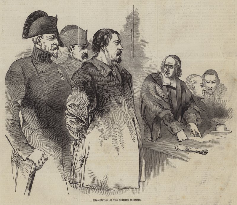 Untersuchung des Königsmörders Lecompte von English School