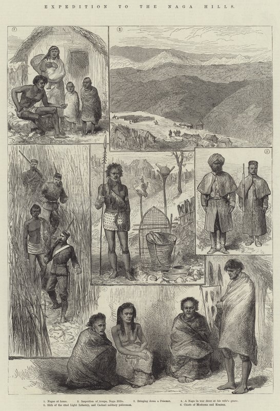 Expedition zu den Naga-Hügeln (Stich) von English School
