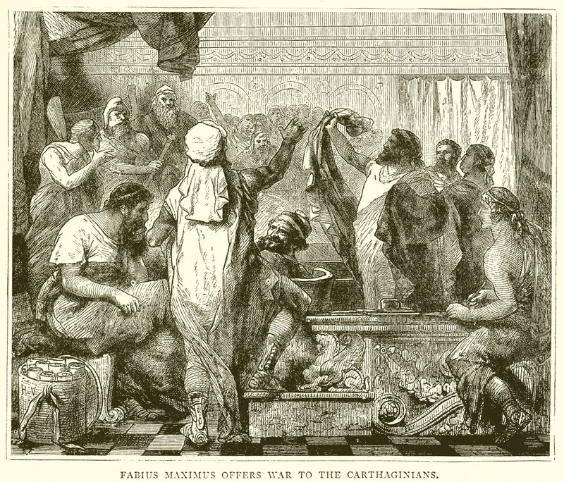 Fabius Maximus bietet den Karthagern Krieg an von English School