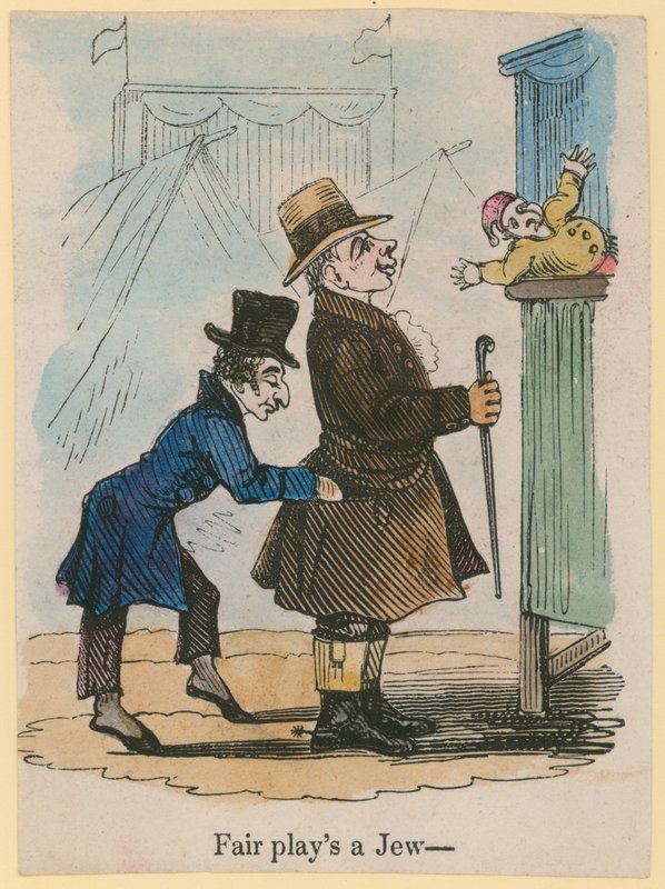 Fair spielt einen Juden; Karikatur von English School