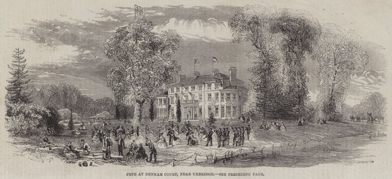 Fest in Denham Court, nahe Uxbridge (Stich) von English School