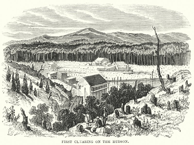 Erste Rodung am Hudson (Gravur) von English School