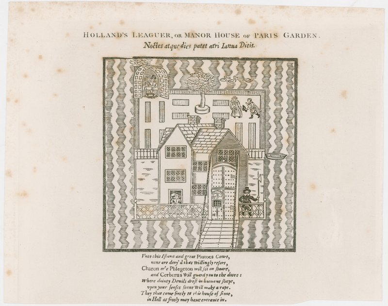 Frontispiz zu Hollands Leaguer, 1632. Paris Garden von English School