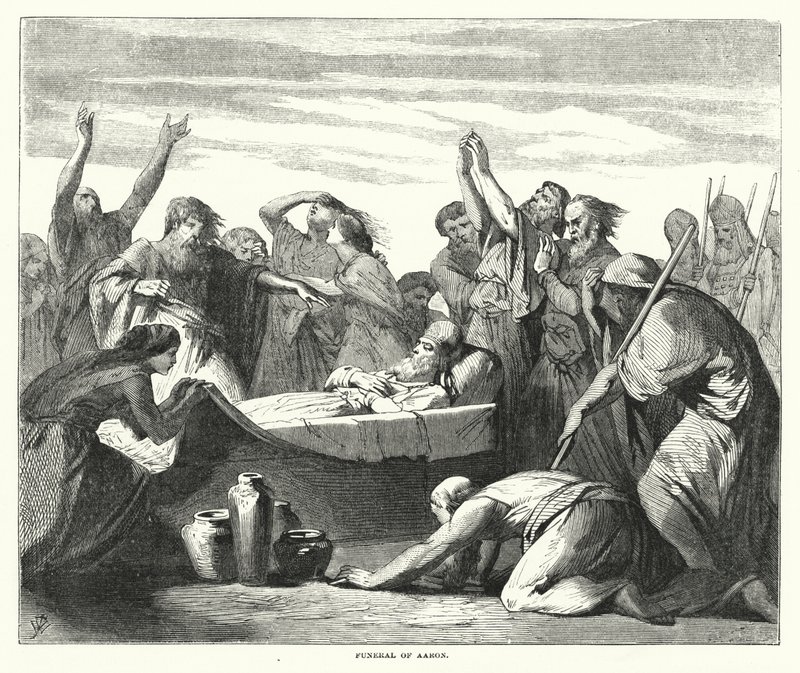 Begräbnis von Aaron (Gravur) von English School