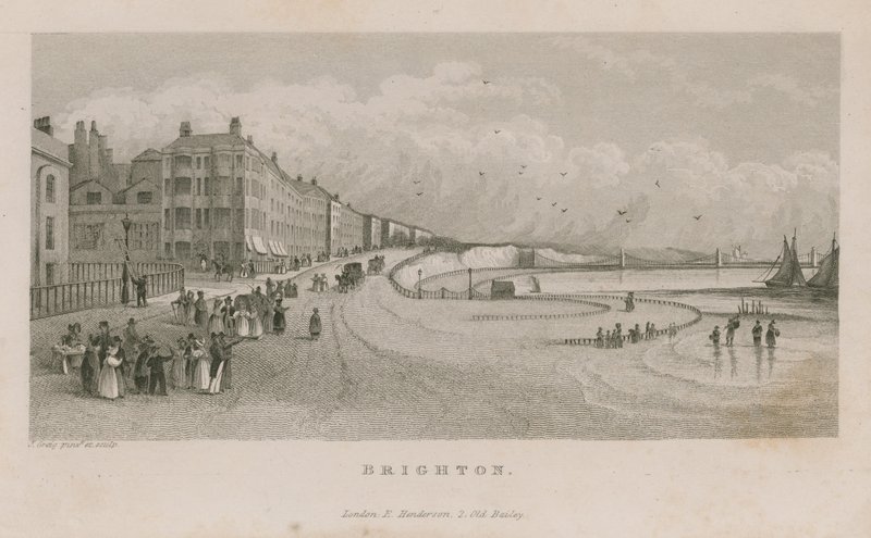 Allgemeine Ansicht entlang der Küste von Brighton von English School