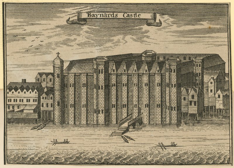 Allgemeine Ansicht von Baynards Castle von English School