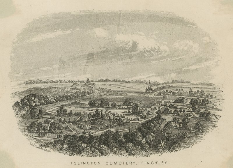 Gesamtansicht des Islington Cemetery von English School
