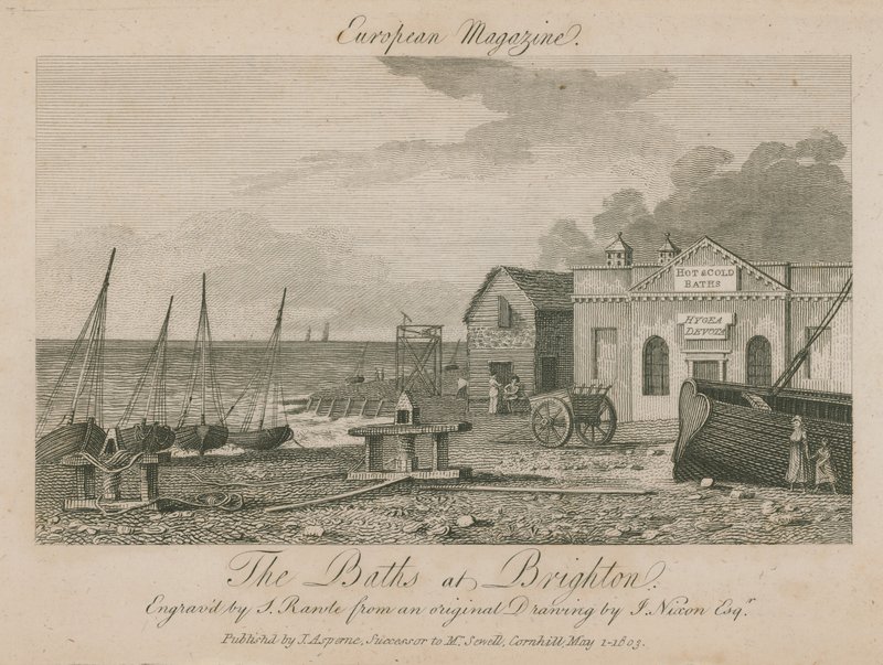 Allgemeine Ansicht der Bäder in Brighton von English School